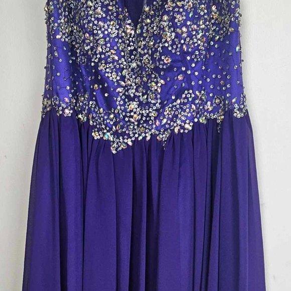 Charming Purple Prom/Grad Dress with Jewels and shawl, Size 14 - Picture 10 of 10